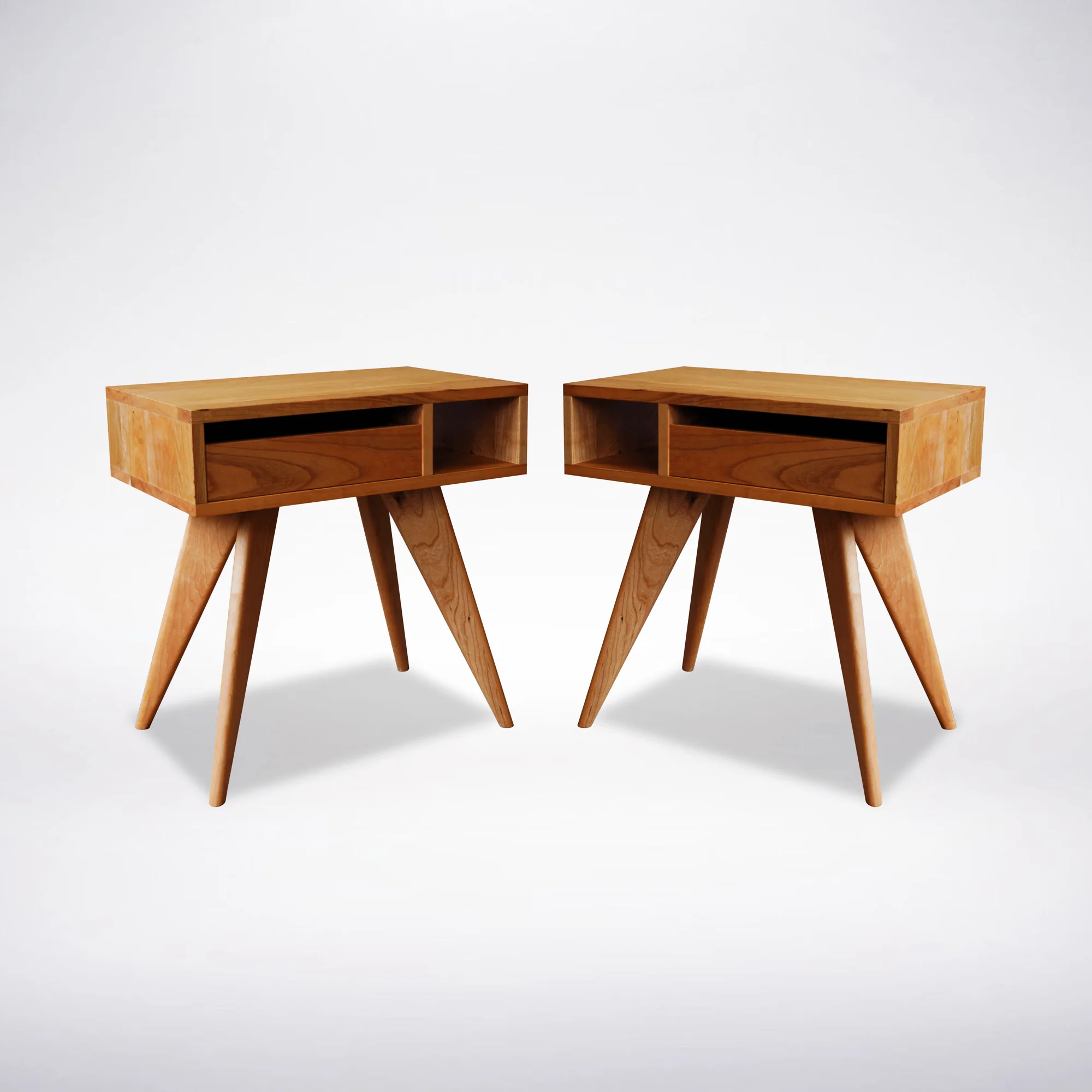 Mid-Century Modern Side Table - Cherry - Image 3