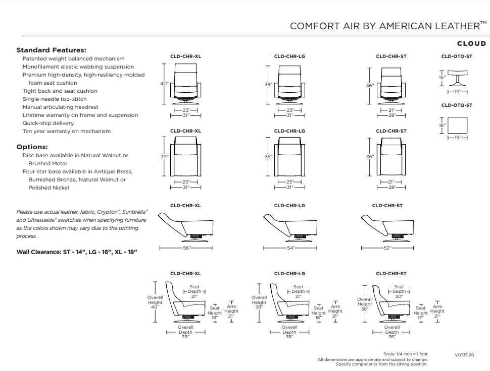 American Leather CLOUD Comfort Air Chair & Ottoman - Image 4