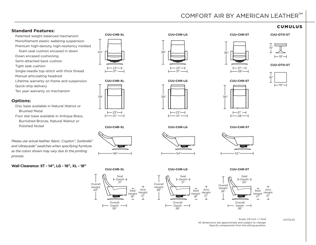 American Leather CUMULUS Comfort Air Chair & Ottoman - Image 5