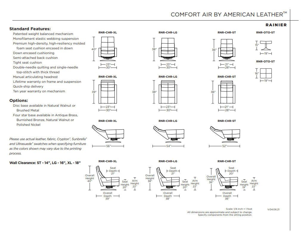 American Leather RAINIER Comfort Air Chair & Ottoman - Image 3