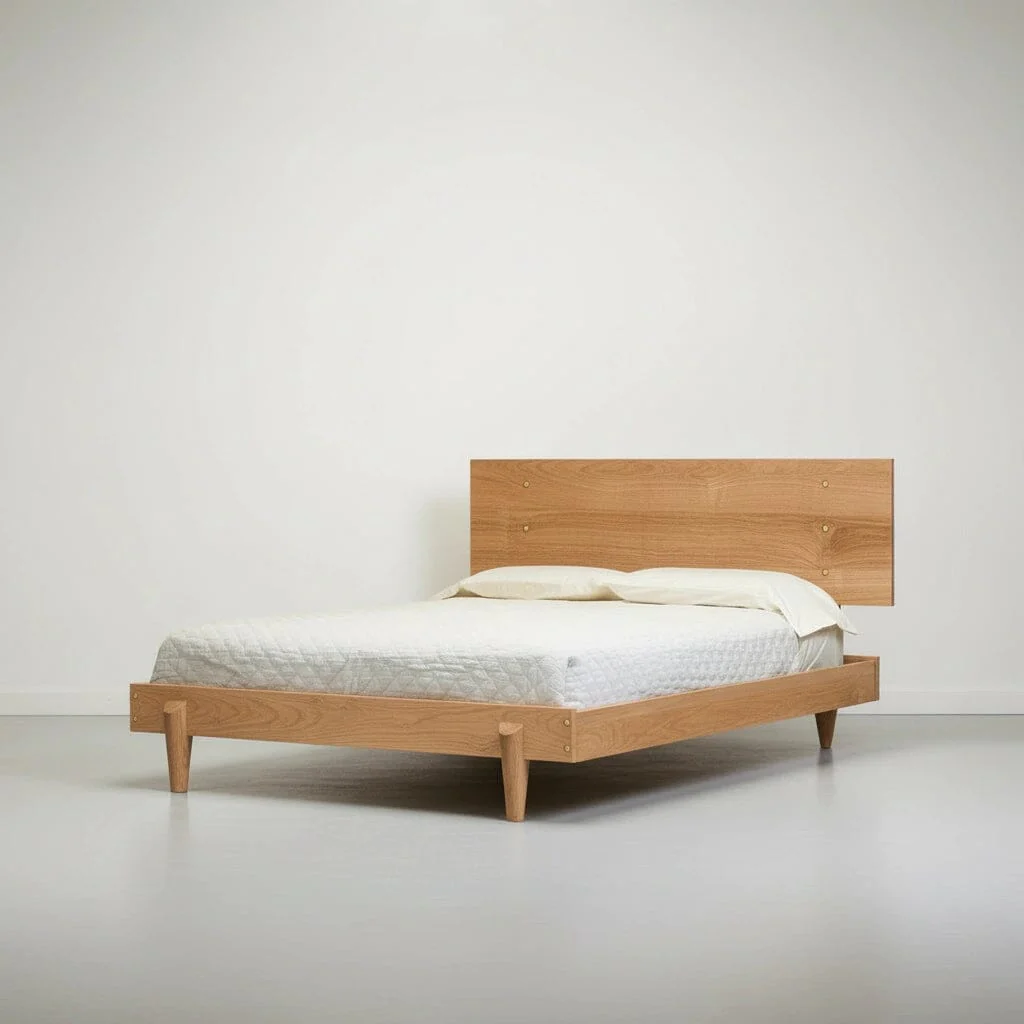 Apollo Platform Bed - Solid Wood Modern Bed Frame White Oak