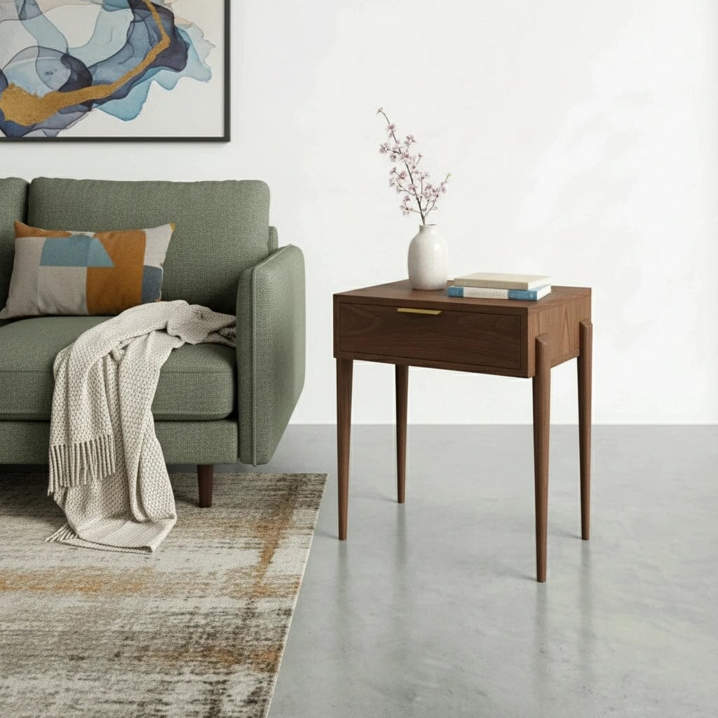 Apollo Side Table in Walnut - Solid Wood | Columbus OH - Image 2