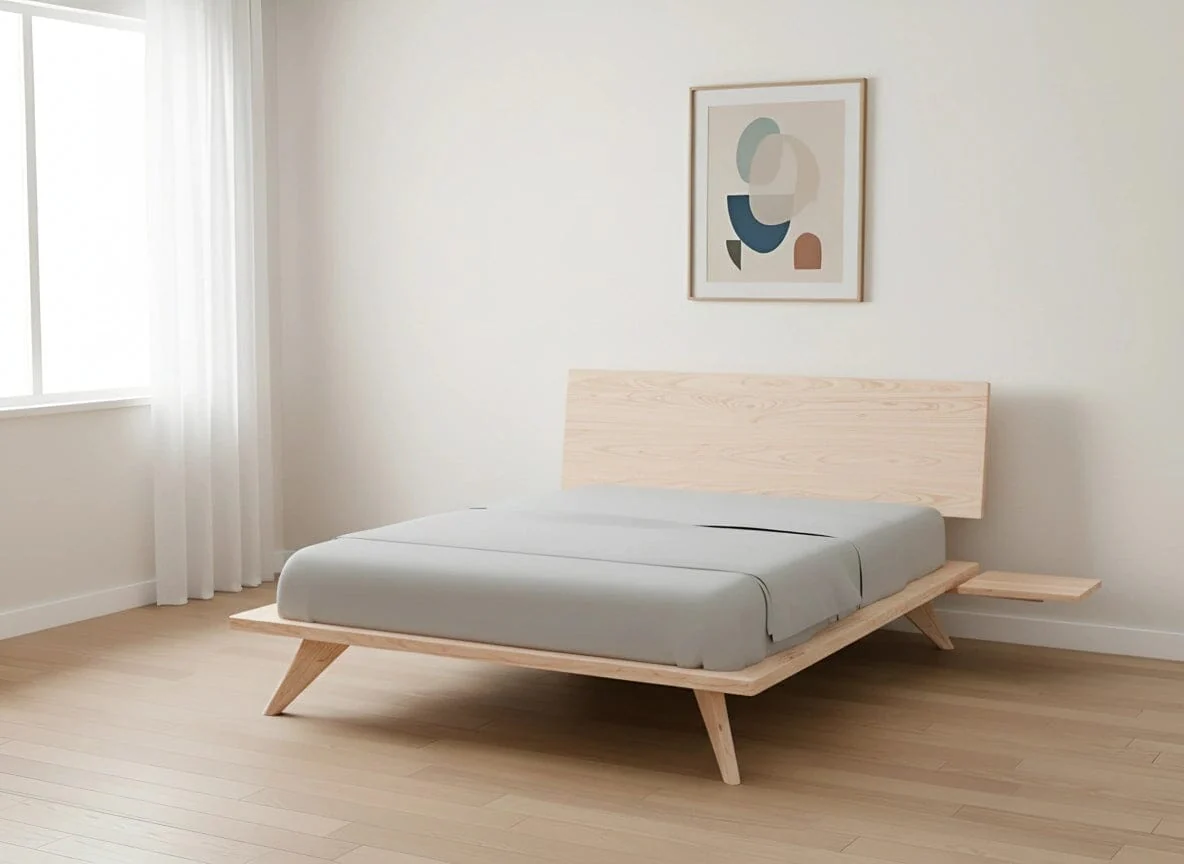 Atomic Platform Bed- Solid Wood Maple - Image 4