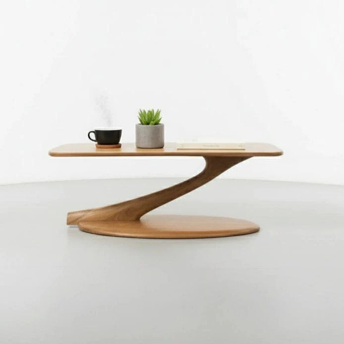 Cantilever Coffee Table Solid Wood- Cherry - Image 3