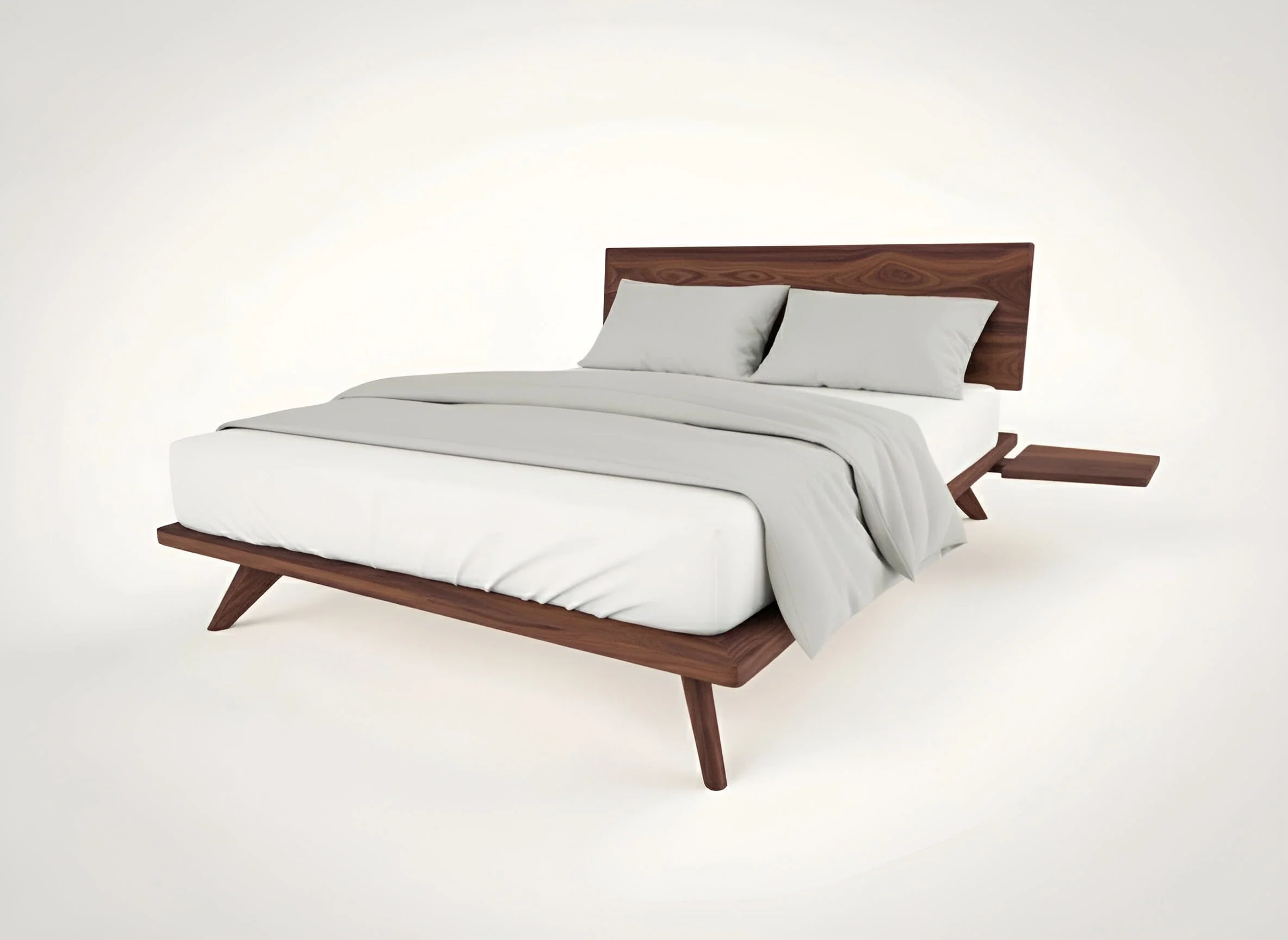 Atomic Platform Bed - Solid Wood Walnut - Image 3