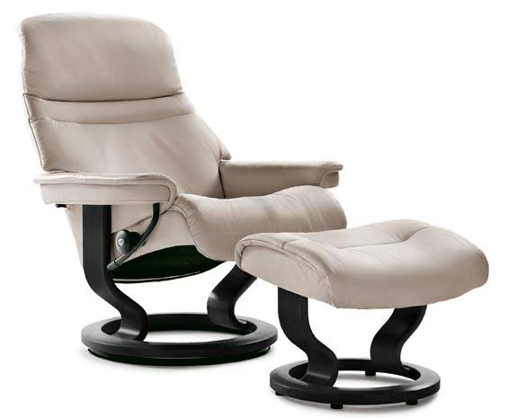 Stressless Sunrise Recliner with Ottoman - Image 3