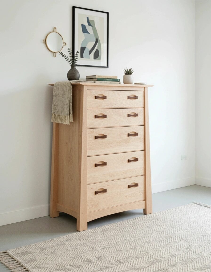 Enso 5-Drawer Upright Dresser - Handmade Solid Wood Chest | Maple - Image 3