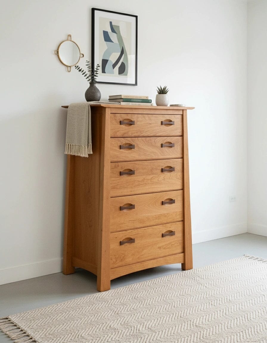 Enso 5-Drawer Upright Dresser - Handmade Solid Wood Chest | Cherry - Image 6