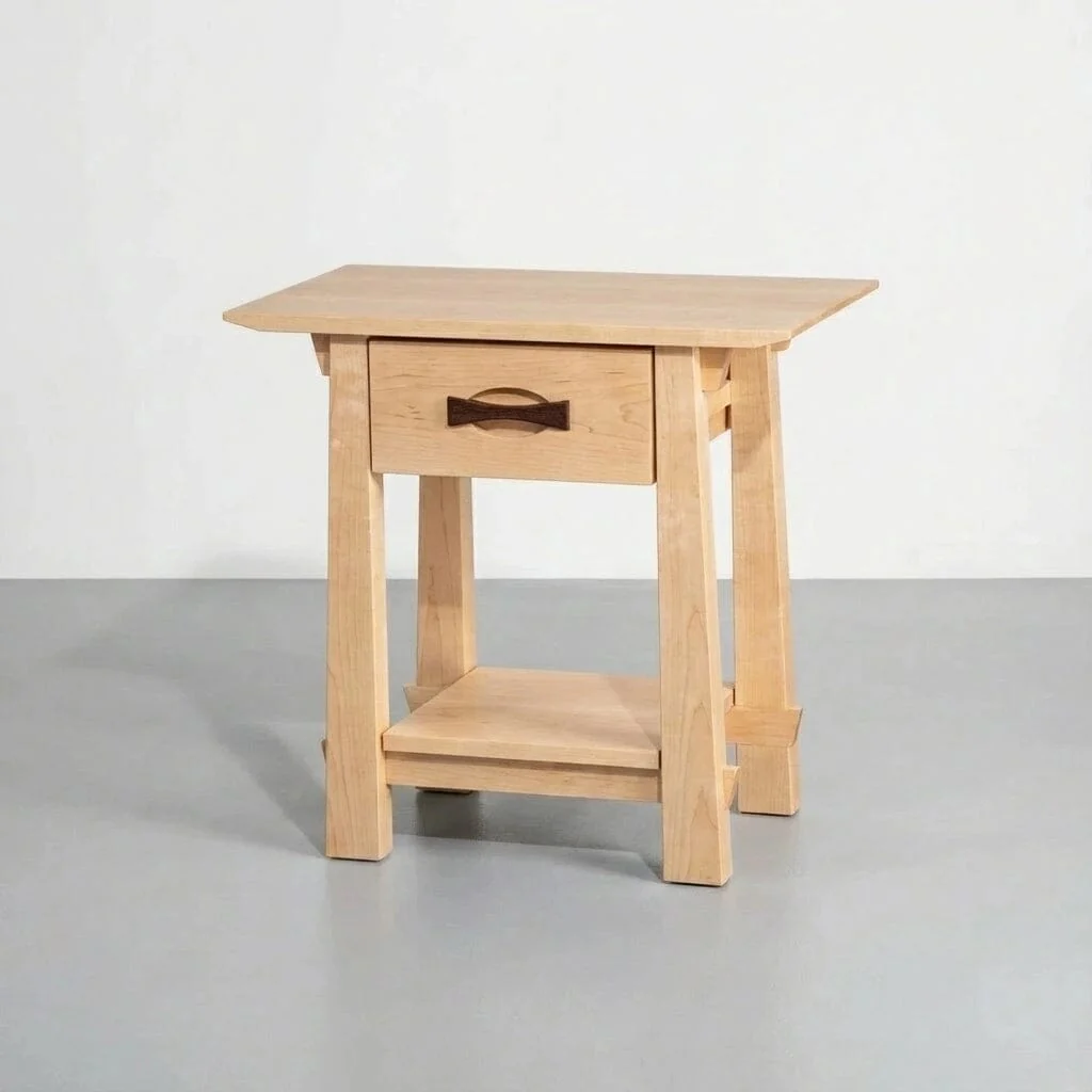Enso Side Table with Drawer in Maple - Solid Wood | Columbus