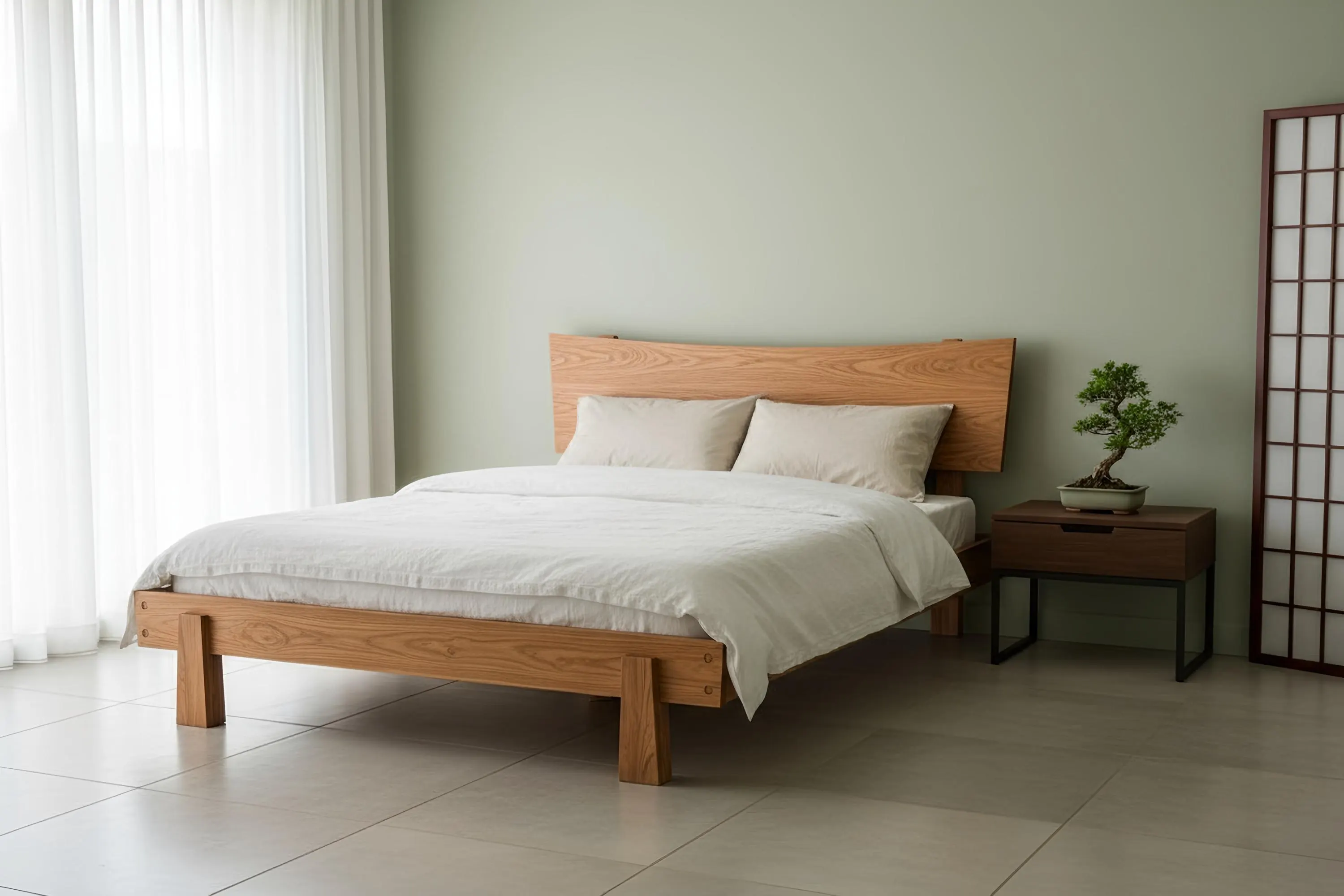 Horizon Platform Bed -Solid Wood White Oak - Image 5