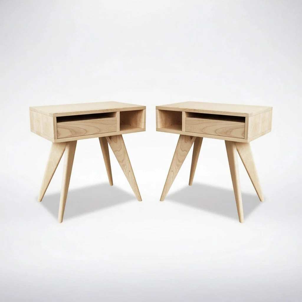 Mid-Century Modern Side Table - Maple - Image 3