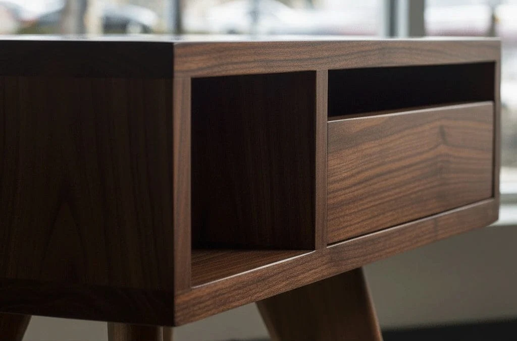 Mid-Century Modern Side Table - Walnut - Image 4