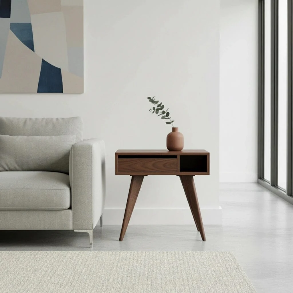Mid-Century Modern Side Table - Walnut - Image 5