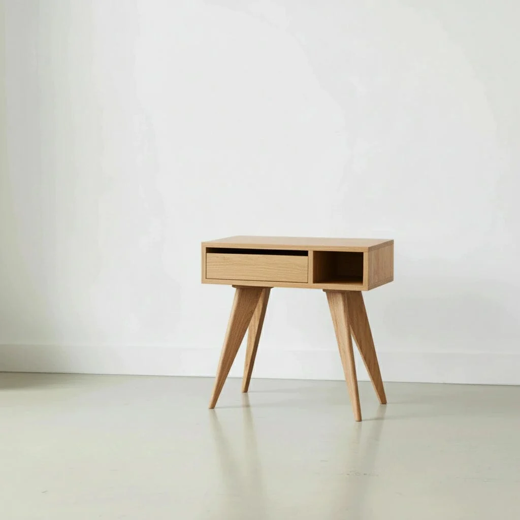 Mid-Century Modern Side Table - White Oak