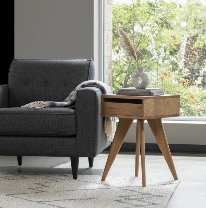 Modern Apartment Side Table - Cherry - Image 3
