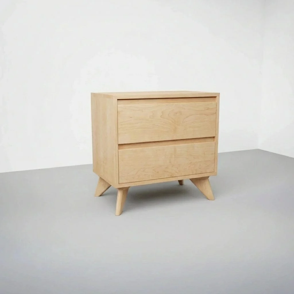 Modern Cube Side Table in Maple - Solid Wood | Columbus OH - Image 4