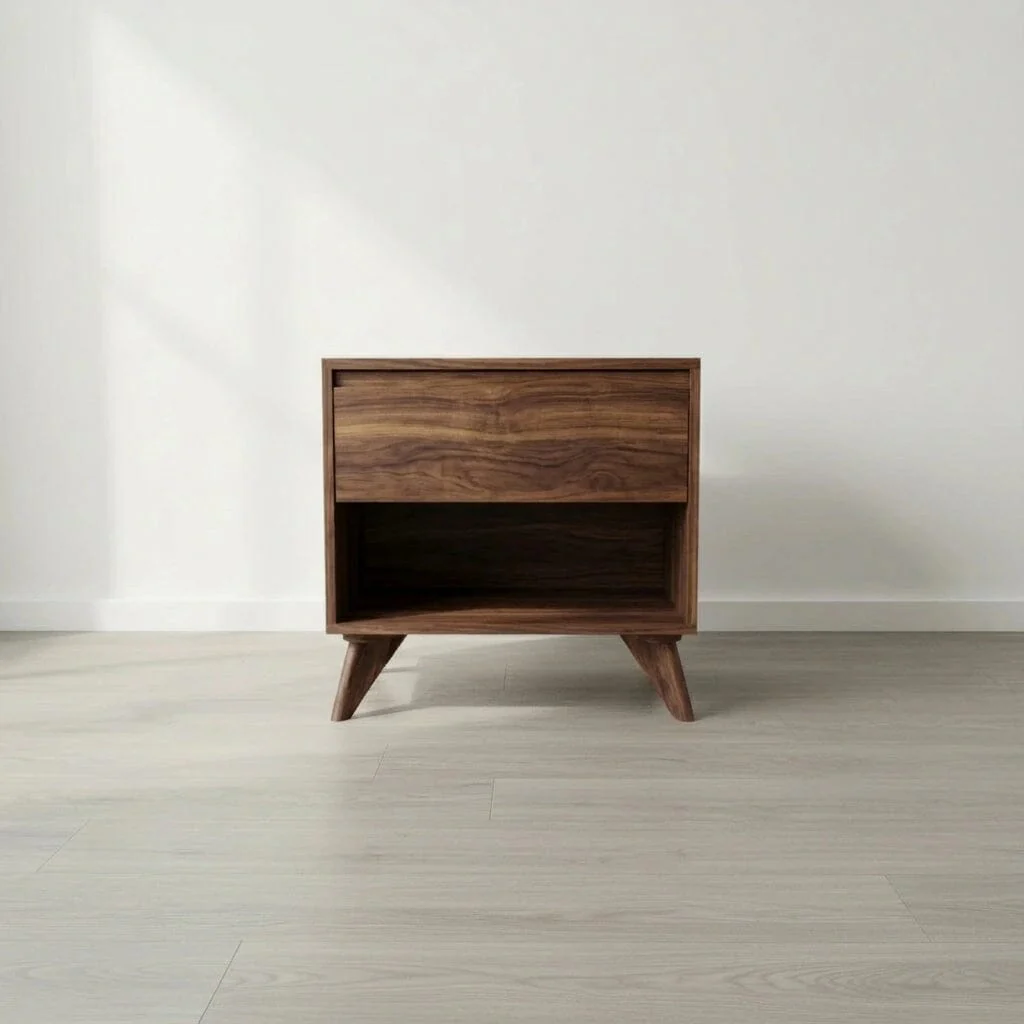 Modern Cube Side Table in Walnut - Solid Wood | Columbus OH