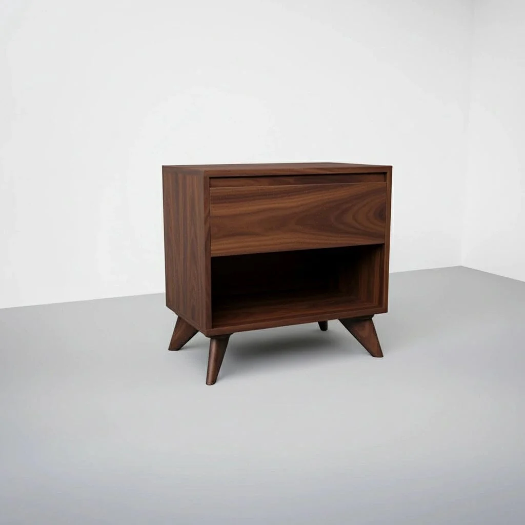 Modern Cube Side Table in Walnut - Solid Wood | Columbus OH - Image 4