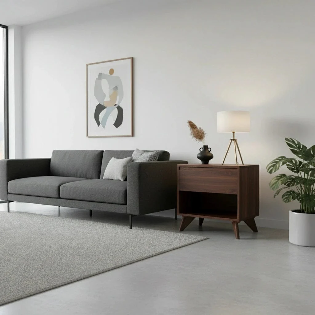 Modern Cube Side Table in Walnut - Solid Wood | Columbus OH - Image 5