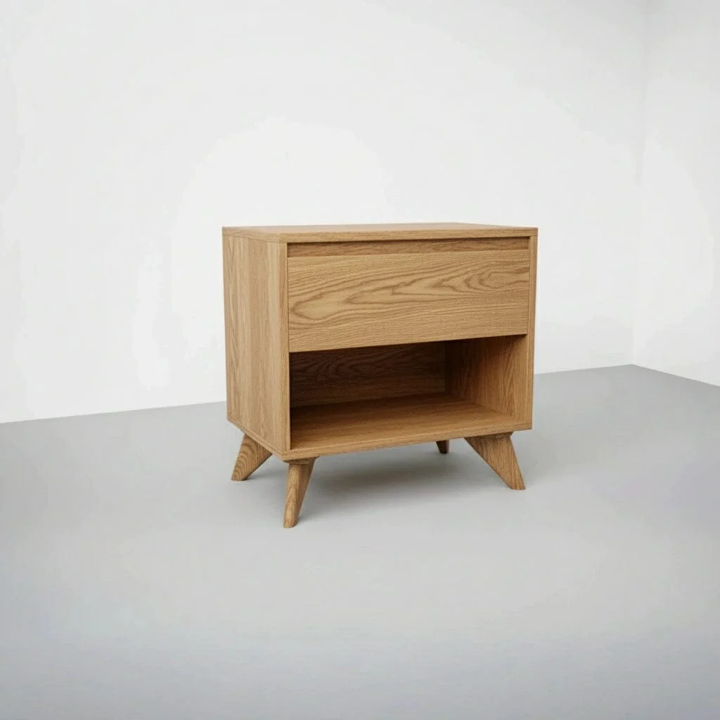 Modern Cube Side Table in White Oak - Solid Wood | Columbus - Image 3