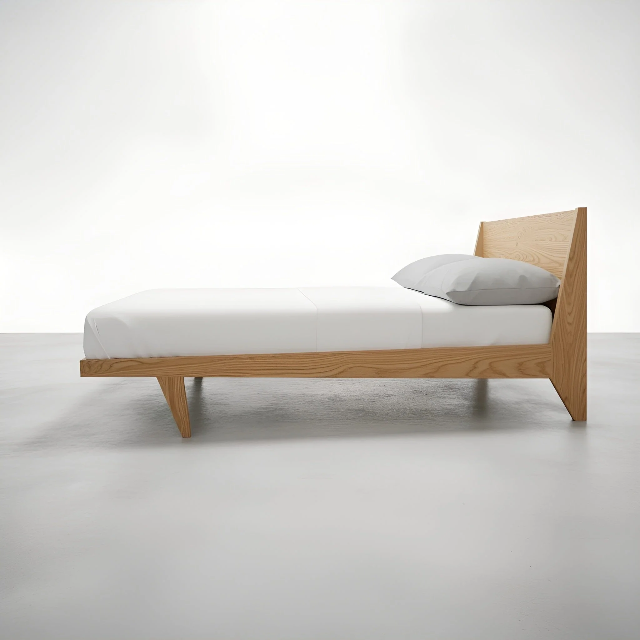 Modern "ONE" Platform Bed - Solid Wood White Oak - Image 3