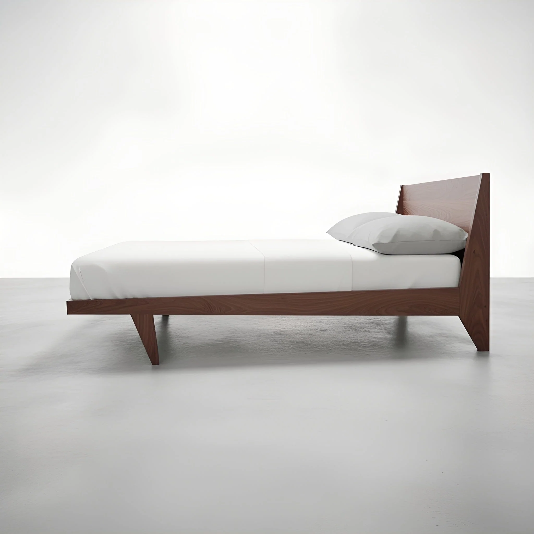 Modern "ONE" Platform Bed - Solid Wood Walnut - Image 3