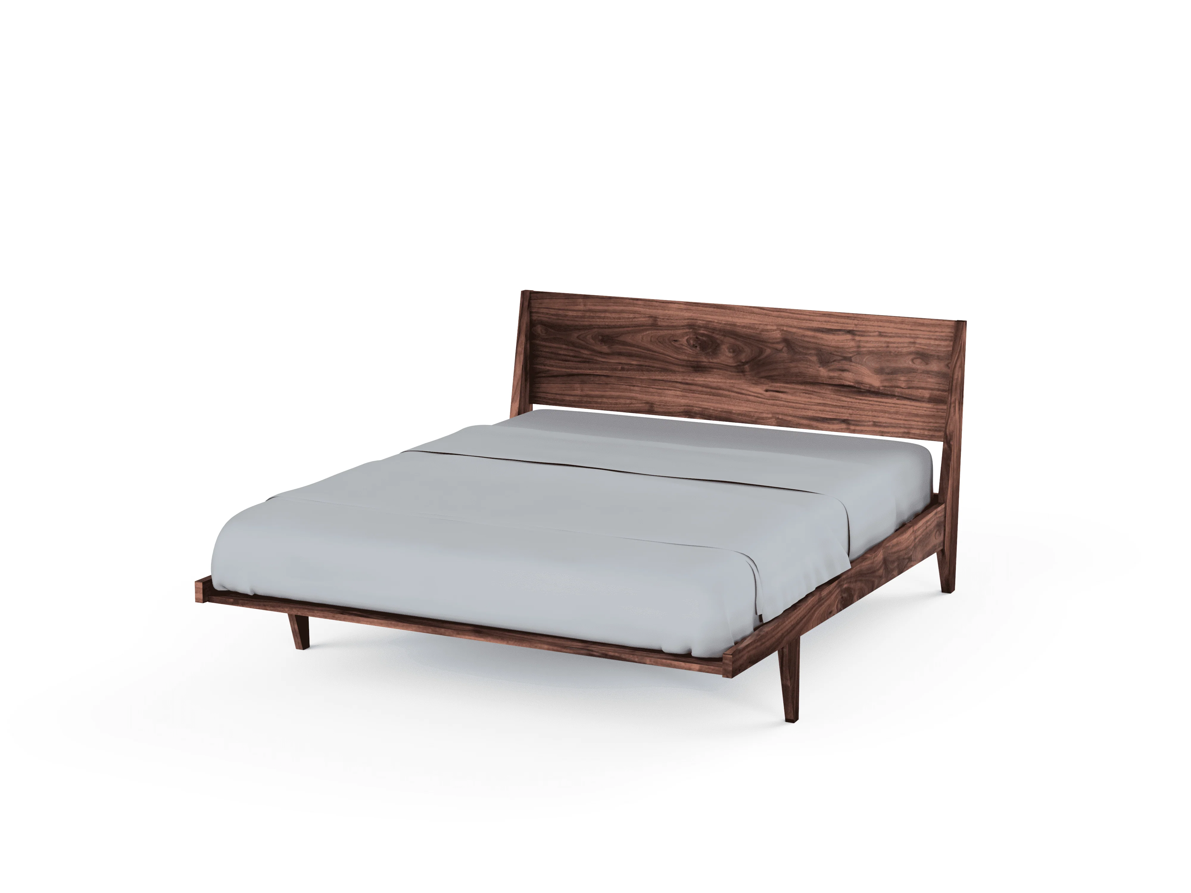 Modern "ONE" Platform Bed - Solid Wood Walnut - Image 5