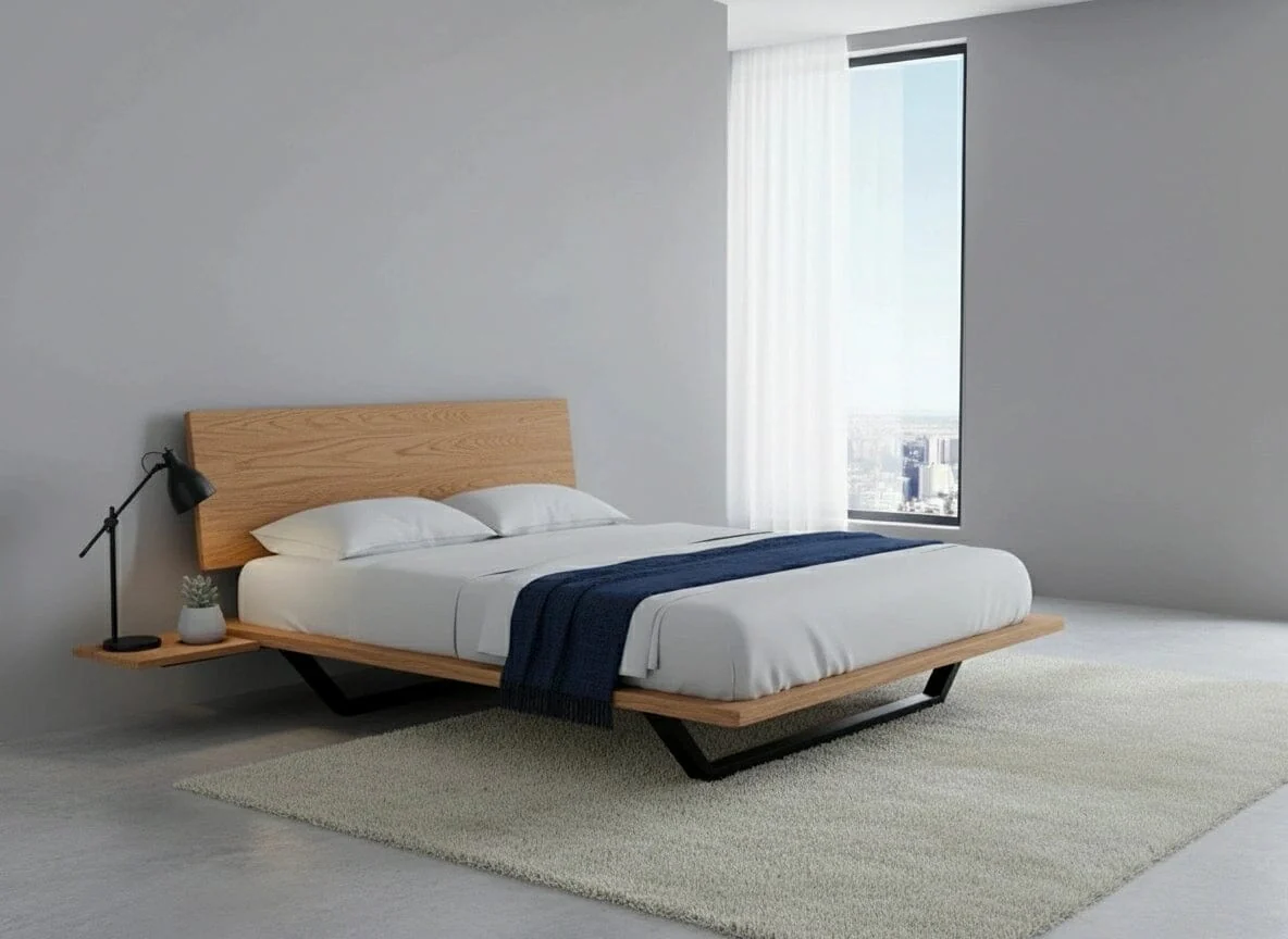 Nelson Solid Wood Platform Bed Frame | American White Oak - Image 5