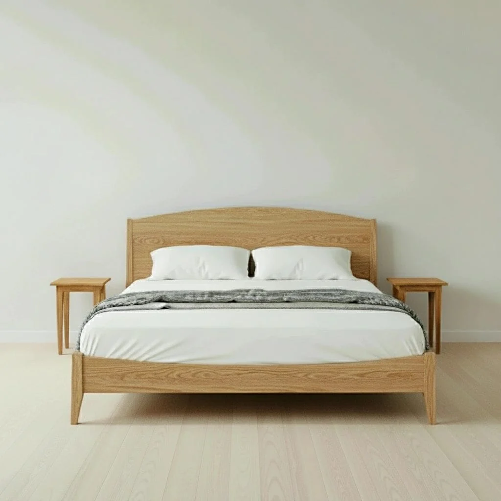 Shaker Platform Bed in White Oak - Solid Wood | Columbus OH