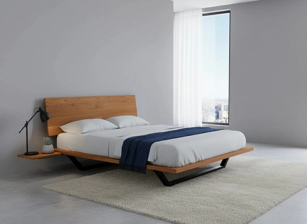 Nelson Solid Wood Platform Bed Frame | Handmade in USA | Cherry - Image 3