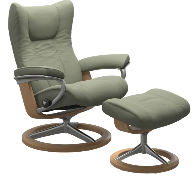 Stressless Wing Recliner with Ottoman - Image 4