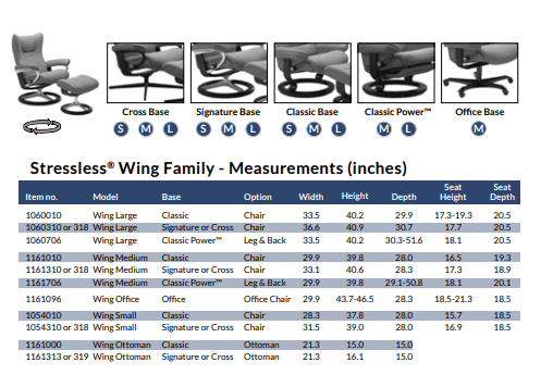 Stressless Wing Recliner with Ottoman - Image 6